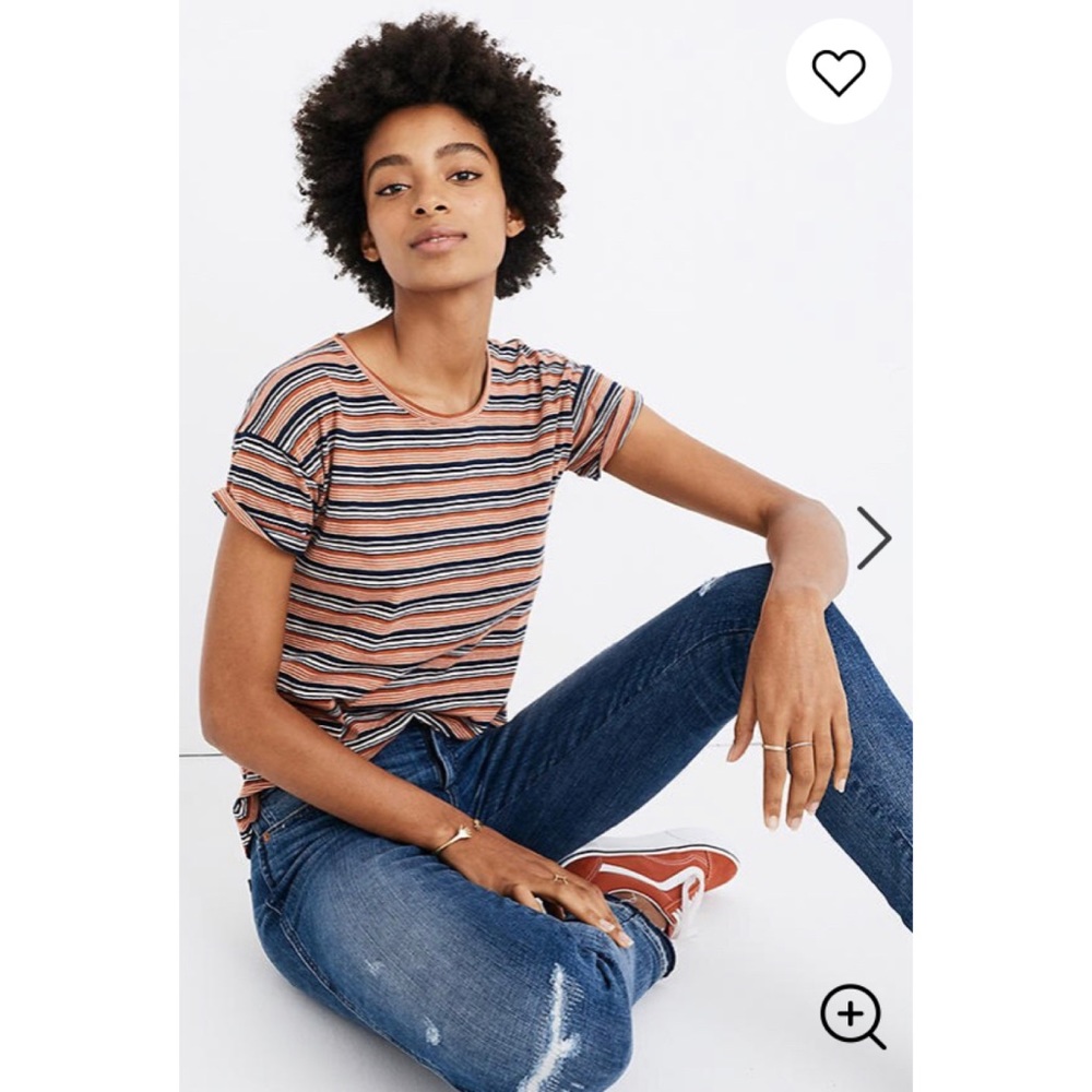 Madewell Whisper Cotton Crewneck Tee Nealy Stripe